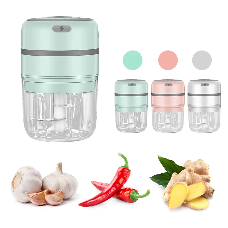 

Household Garlic Ginger Crusher Electric Power USB Rechargeable Mini Vegetable Chili Masher Mincer Kitchen Tools For Home
