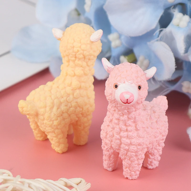2 шт. DIY украшения милая статуя альпаки модель животного фигурка домашнее