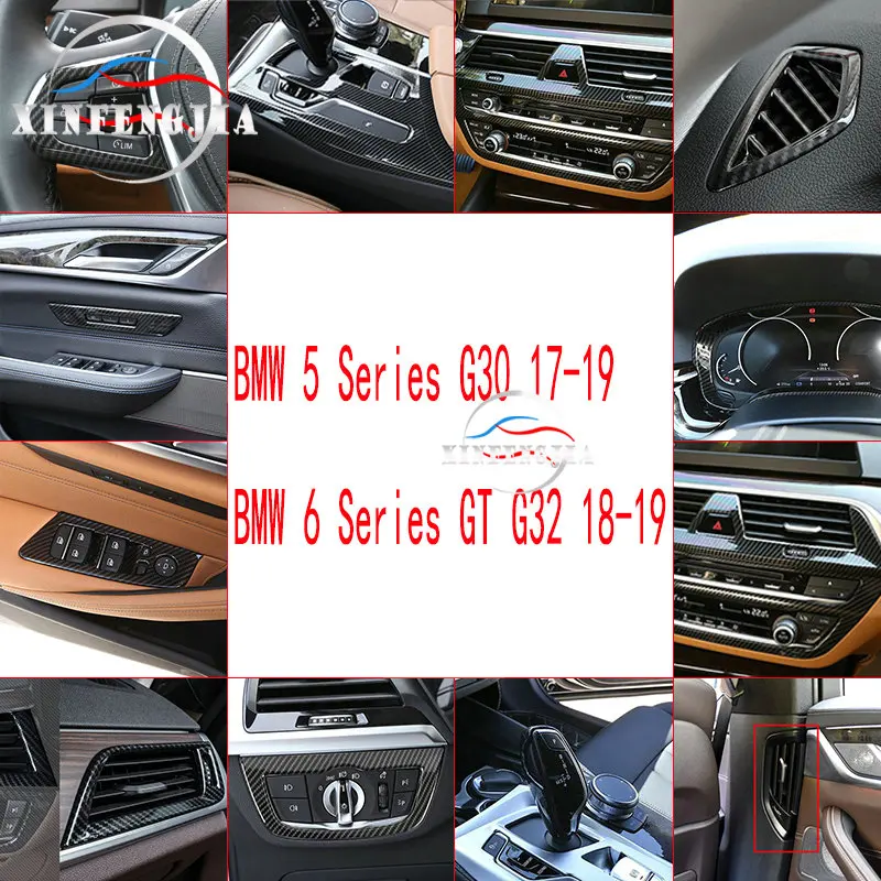 

Для BMW Новинка 5 серии 6GT G32 G30 17-19 углеродное волокно цвет модифицированный автомобиль декоративный центральный выпускной клапан панель внут...