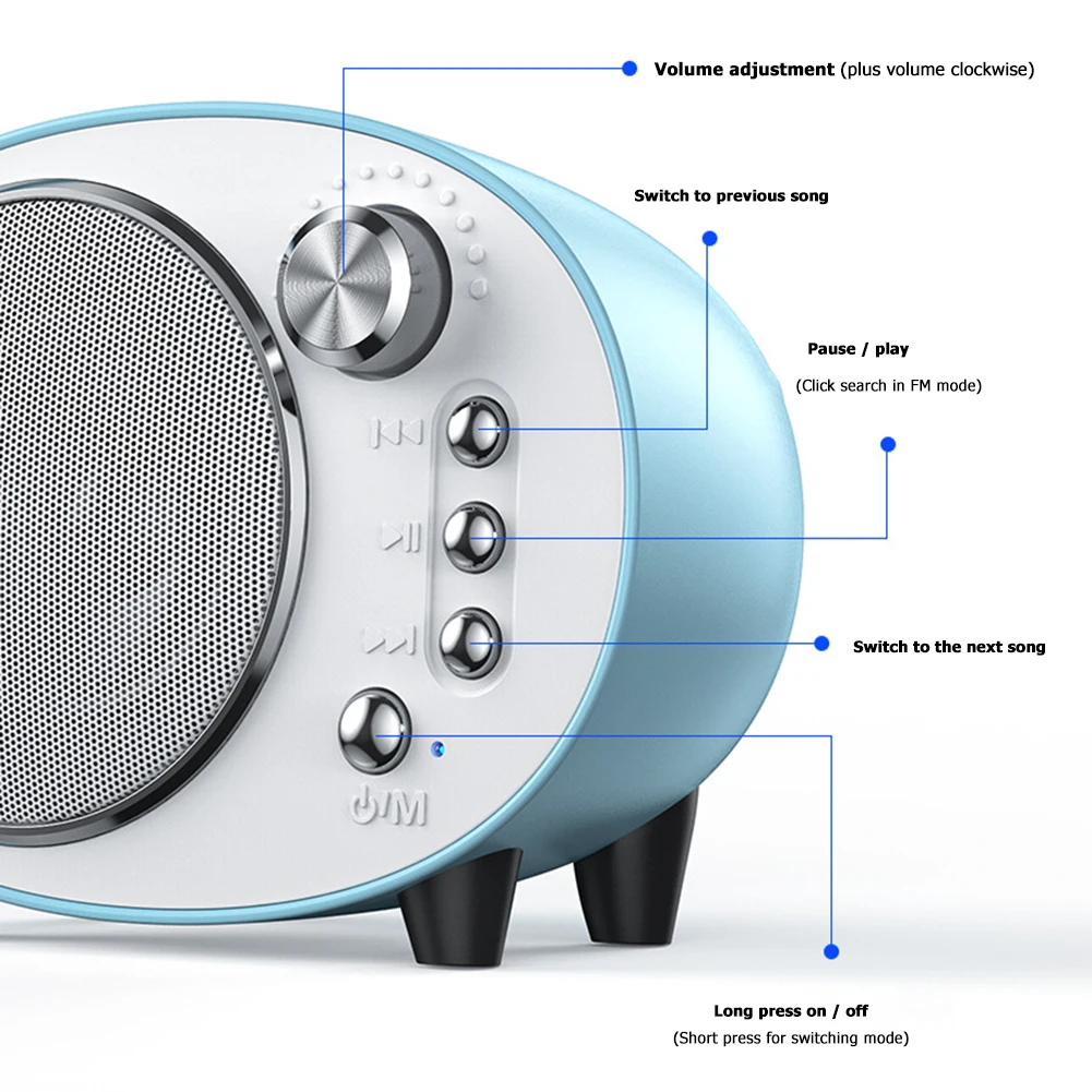 Мини-динамик совместимый с Bluetooth перезаряжаемый портативный беспроводной