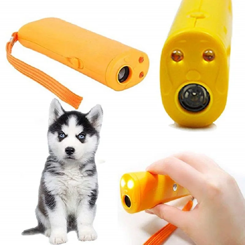 Strengthen Pet Dog Training Equipment Ultrasound Repeller 3 in 1 Control Trainer Device Anti Barking Stop Bark Deterrents | Дом и сад