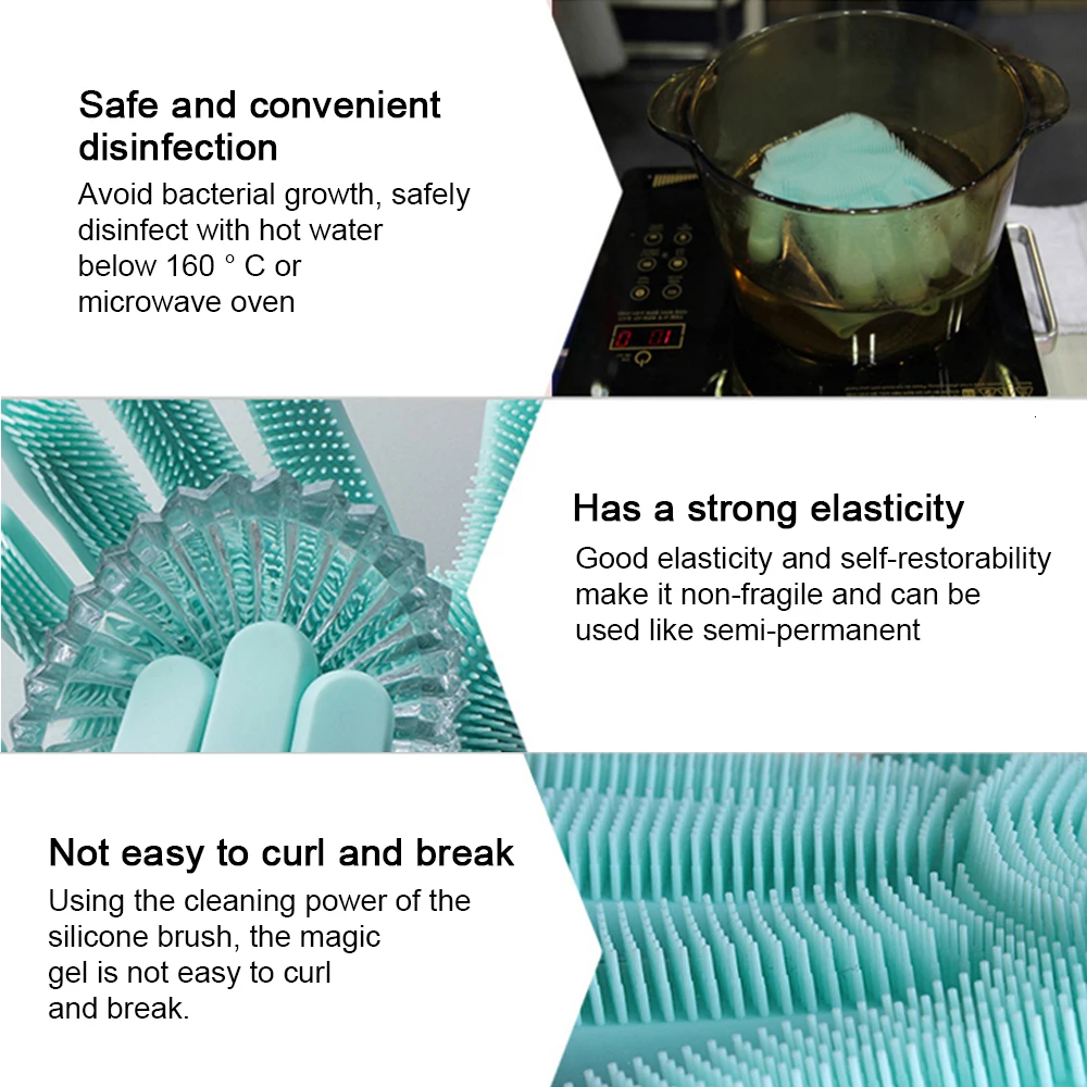 1 шт Волшебные силиконовые перчатки для мытья посуды экологически чистые