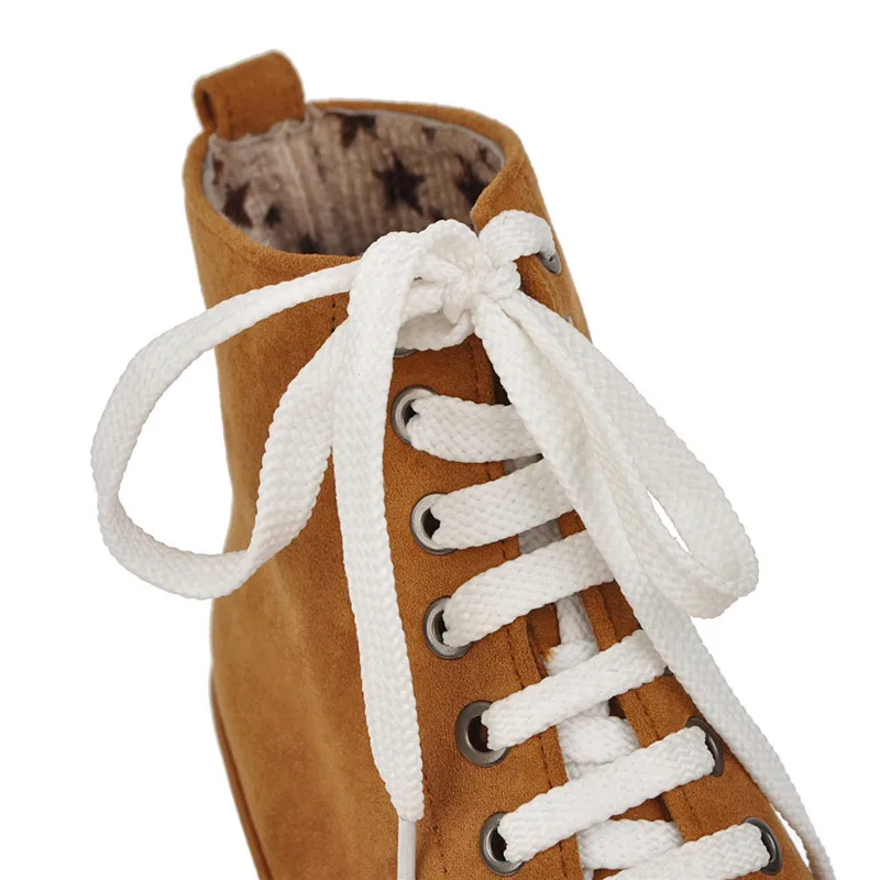 MORAZORA/Новинка 2020 года Модная обувь на танкетке Женские ботильоны шнуровке Сезон