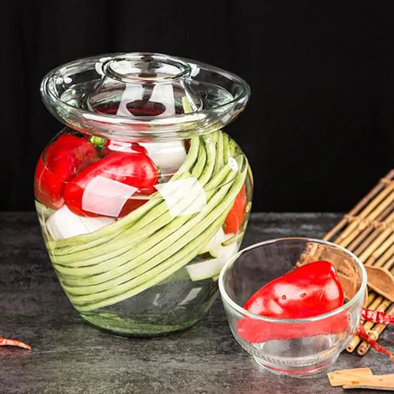 Прозрачная банка для маринования утолщенный стеклянный контейнер кимчи капусты