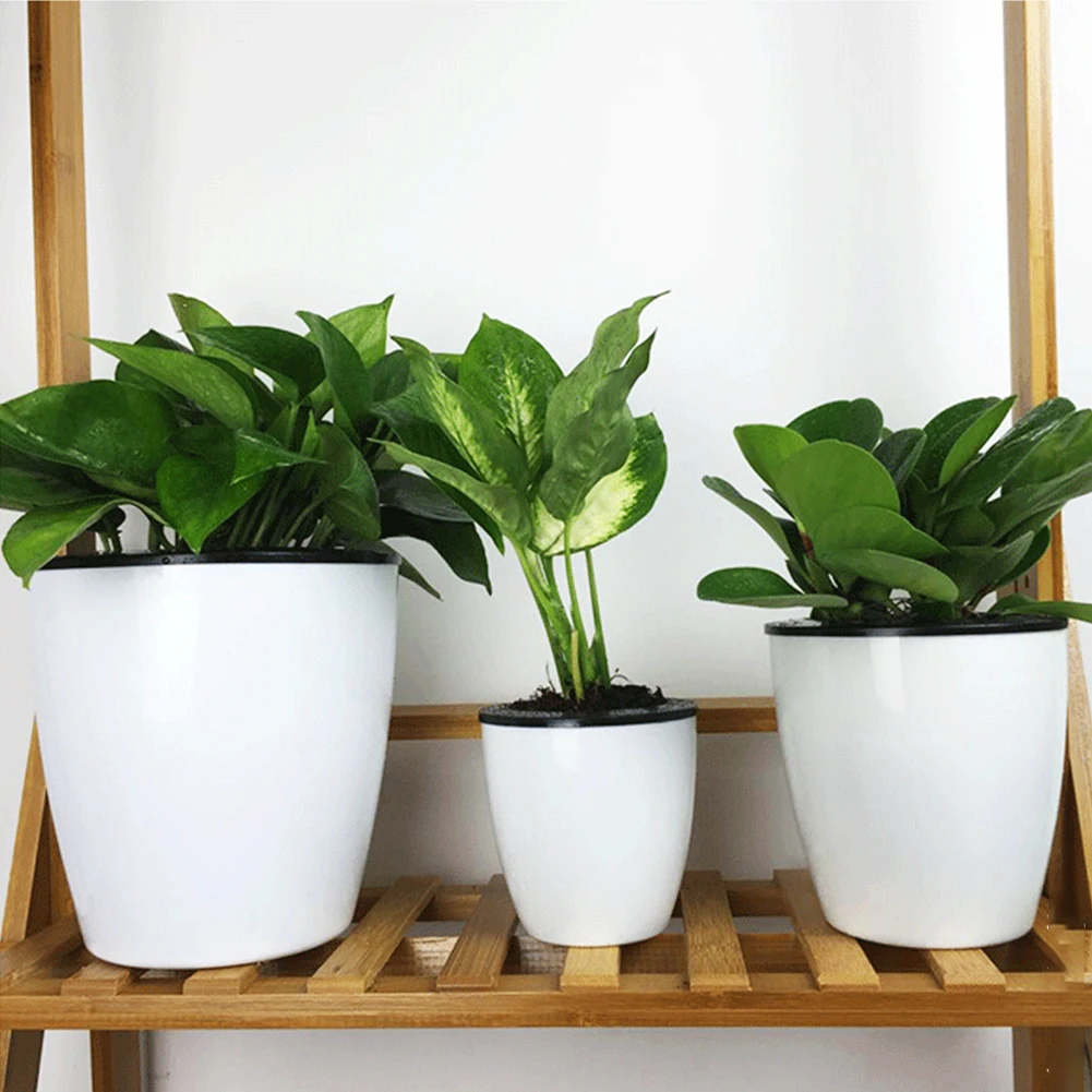 

Lazy Flower Pot Automatic Water Absorption Plastic Pot Green Plant Culture Automatic Water Absorption Plant Pot for Garden Decor