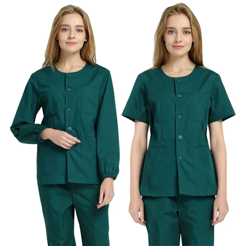 

Women Beauty Salon Nursing Uniform Lab Work Clothes V-neck Scrub Uniform Pet Grooming Scrubs Clothes Nurse Workers with Pocket