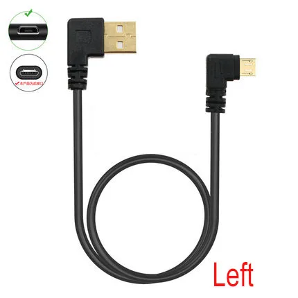 Micro usb левый правый угол 90 градусов USB штекер к зарядный кабель 25 см 50 1 м для