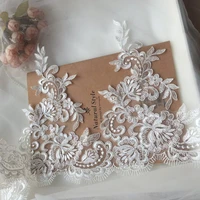 beautiful off white alencon lace trim corded floral alencon lace scalloped border bridal veil lace by the yard