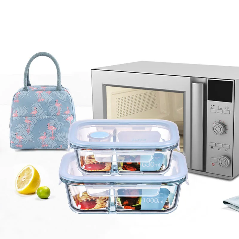 

Glass Lunch Box Fresh Box Office Worker Lunch Box Microwave Oven Special Student Female Lunch Box Food Warmer Bento Box Bento
