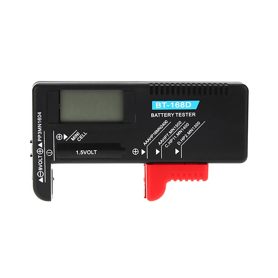 

168D Digital Battery Tester Volt Checker for 9V 1.5V Button Cell Universal Rechargeable AAA AA C D Battery Testing Device
