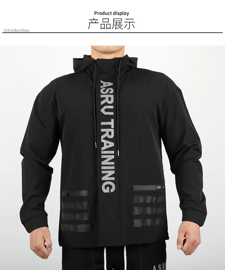 New Spring Autumn Mens Fashion Outerwear Windbreaker Coat Men Sportwear Jackets Hooded Casual Letter Print Men Jacket Coat
