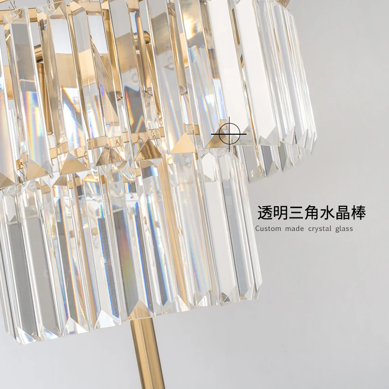 

Modern simple double crystal table lamp bedroom bedside lamp creative villa model room decorative lamp