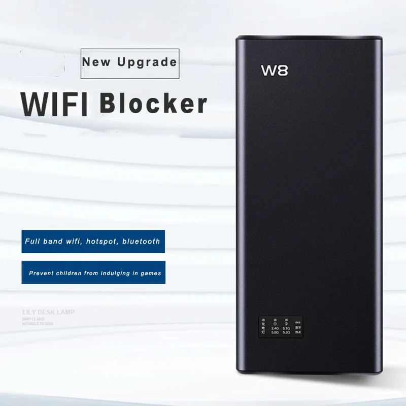 

Full Frequency Band WIFI Blocker Device Internet Singal 2.4G+5.1G+5.2G+5.8G Wireless WiFi Blocker Jammer Wi-Fi Breaker Detector