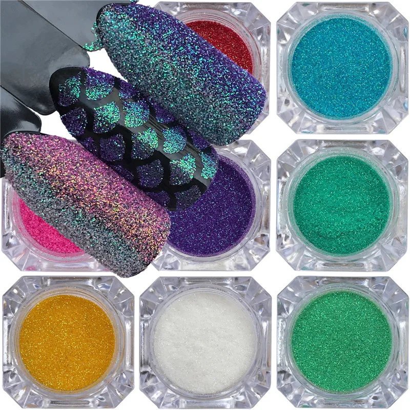 1 шт. кристаллический порошок голографический блестящий для ногтей сахара пыль