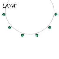 laya 925 sterling silver color enamel heart shaped accessories necklace womens wedding party fashion luxury jewelry 2021 trend