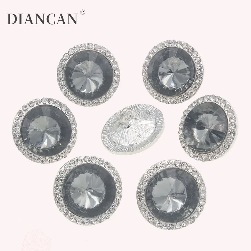 21 мм Хрустальная кнопка для одежды Стразы хвостовик пошив металлические кнопки