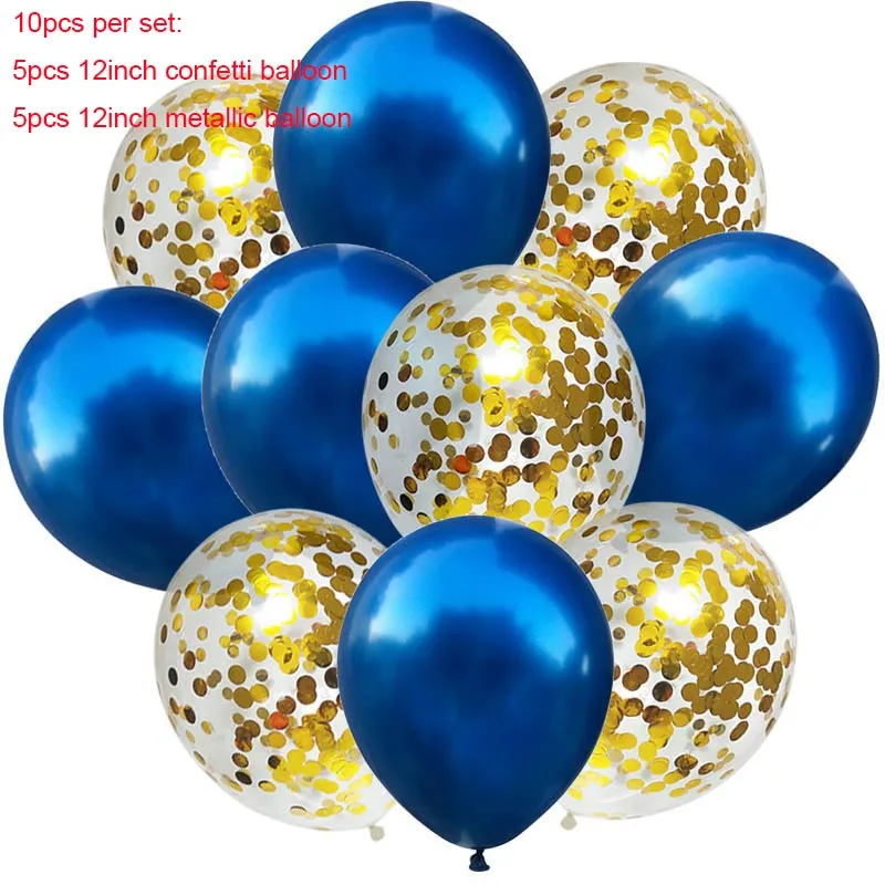 style 2 10 шт./лот, шары с голубыми металлическими конфетти для дня рождения, вечеринки, крещения, для мальчиков, баллонов, для дня рождения, для мальчиков и девочек - Цвет: style 2