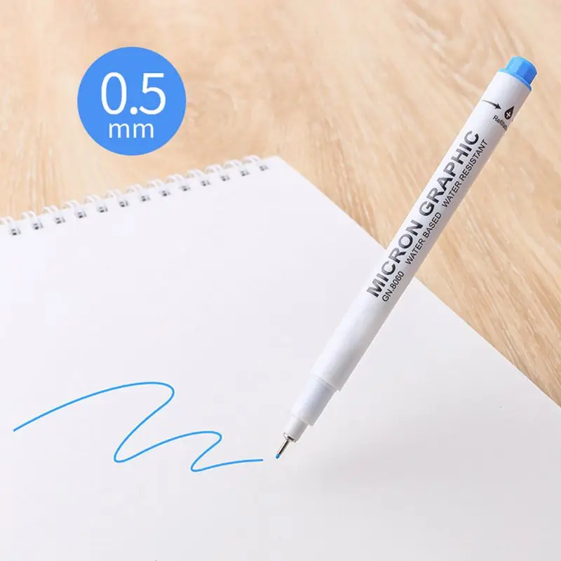 

12 Fluorescent Colors Hook Liner Needle Sketch Marker Waterproof Drawing Pen for Sketching Writing
