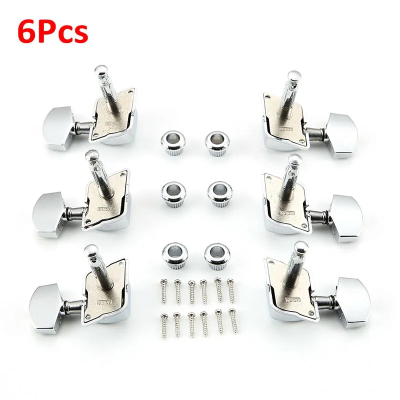 1 Set Hot Selling Guitar String Button 6Pcs Acoustic Guitar Tuning Pegs Tuners Machine Heads Chrome Electric Part 3R3L