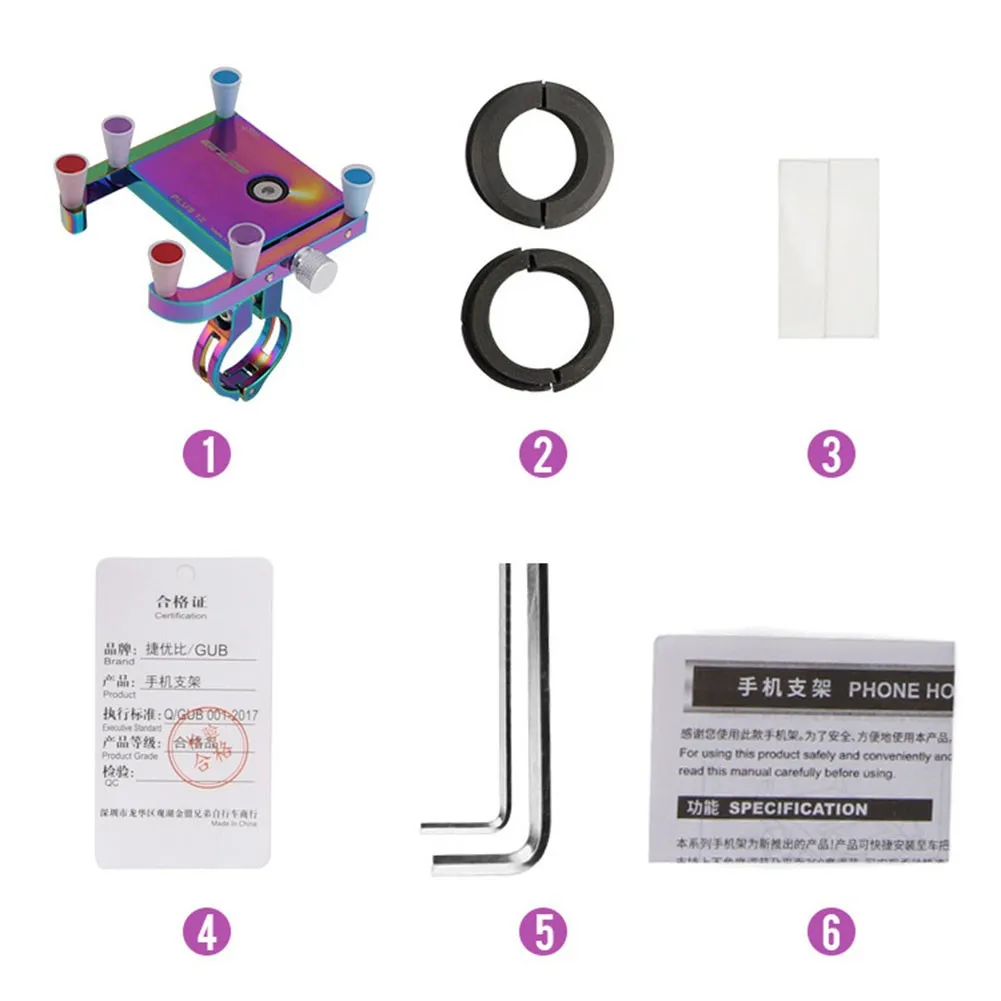 

Mobile Phone Holder Stand Aluminum Bracket With Washers For Electric Bicycle Bike Motorcycle E-Scooter 360° Rotating Accessories