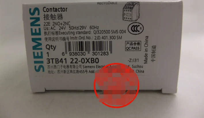 1PCS Siemens 3TB4122-0XB0 3TB41220XB0 Contactor AC24V -New | Home appliance Control Module