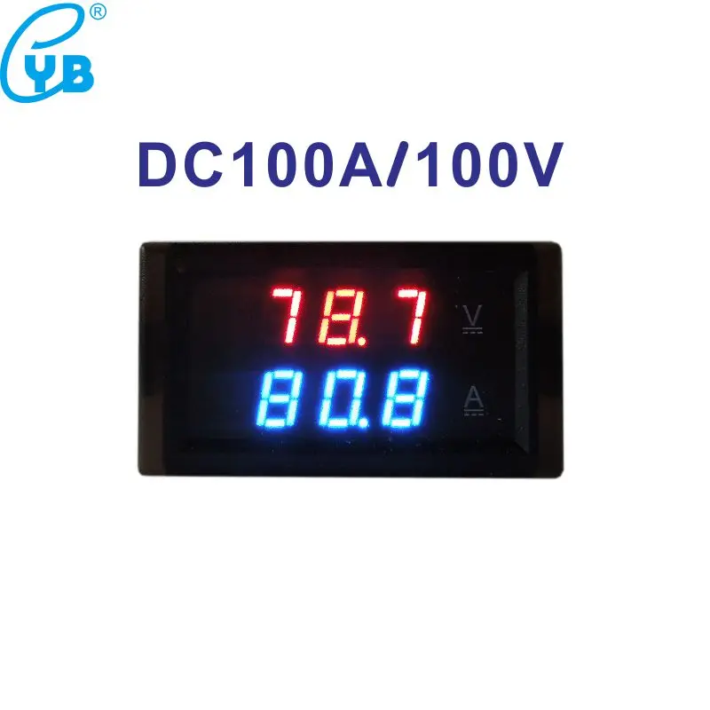 DC 0-100A светодиодный цифровой зал трансформатор ct DC Вольтметр Амперметр постоянного тока 100V Напряжение измеритель величины тока Amperemetre Вольт Ампер Панель метр