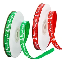 10 rolls 25 yards 38 inch merry christmas printing red green grosgrain ribbon roll for diy crafts gift wrapping xmas holiday pa