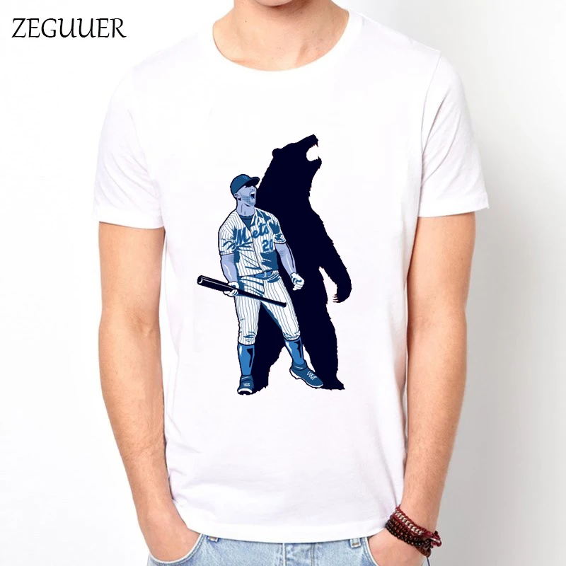 Милая Мужская футболка с рисунком сердца медведя животных уличная мода принт