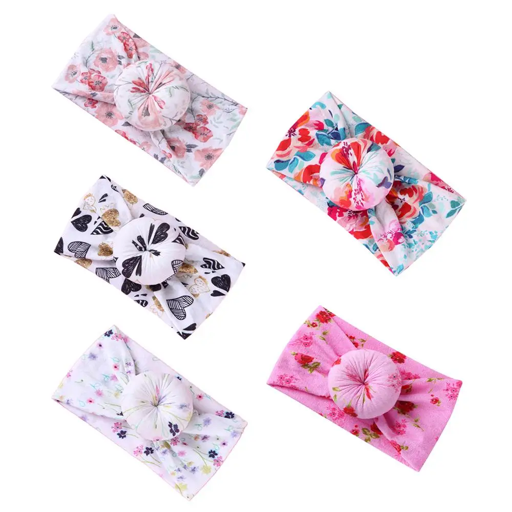 

Children Hair Accessories DIY Handmade Printed Donuts Headband Nylon Fabric Baby Hair Band