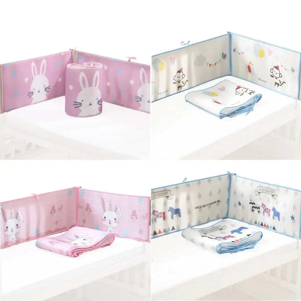 

Crib Bumper Baby Airflow Mesh Liner Breathable Summer Cot Bumper Classic Fold Breathable Bedding Bumpers Room Bedding Decoration