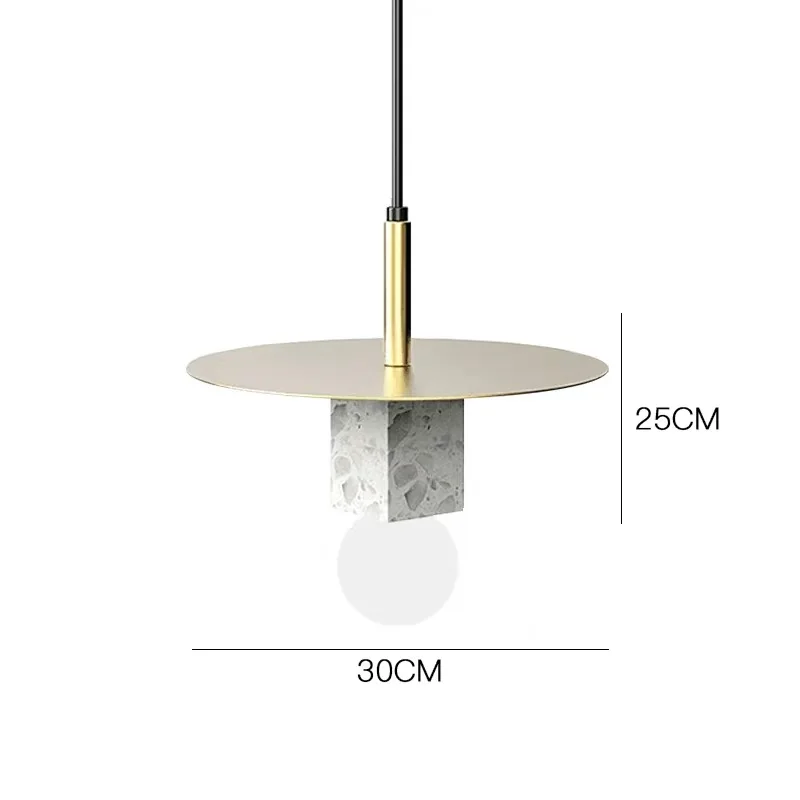 Diameter 30cm Постмодерн мраморный светодиодный подвесной светильник скандинавский железный подвесной светильник для гостиной подвесной светильник кафе бар ресторан осветительные приборы - Цвет корпуса: Diameter 30cm