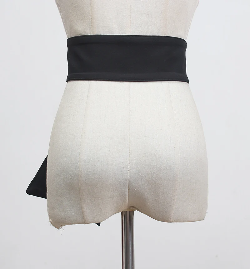 WKOUD EAM 2020 Новый Широкий Пояс из хлопка с металлической круглой пряжкой для женщин