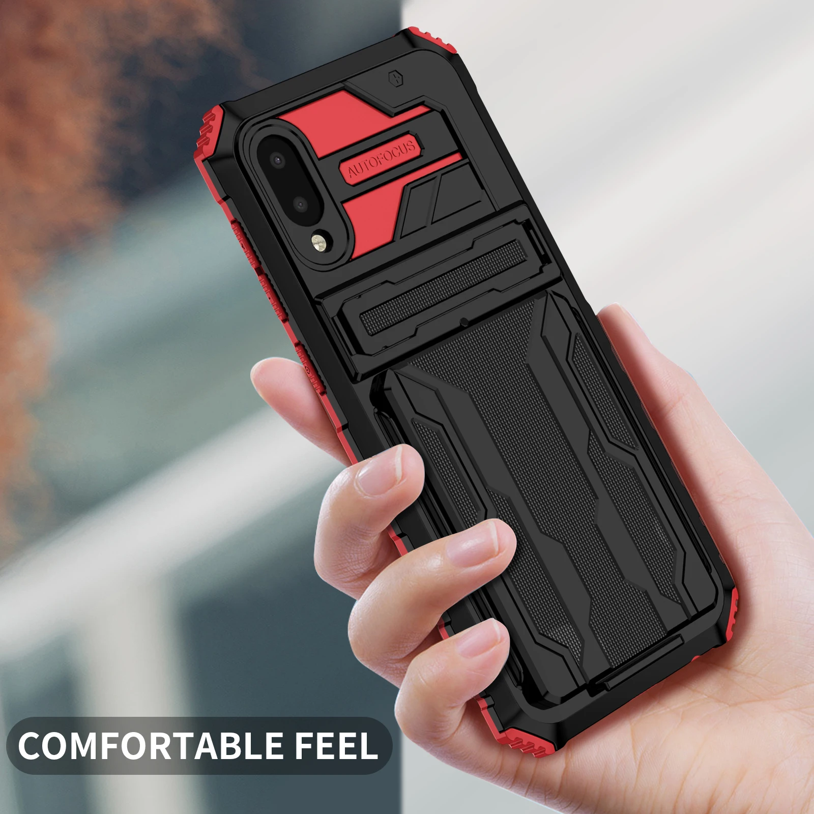 

100pcs/Lot Hybrid Armor Shockproof Phone Case For Samsung Galaxy S20 FE Note 20 Ultra S21 Plus A03S A02 Card Slots Bracket Stand