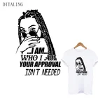 Термонаклейки на одежду для девочек афро, термонаклейки для футболок, топов, черные, моющиеся