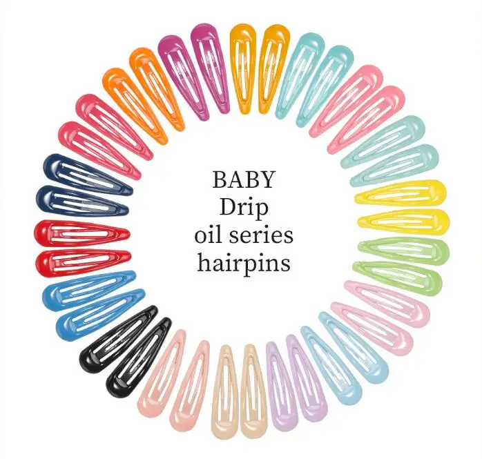 

180pc/lot 2" Snap Hair Clips for Hair Clip Pins BB Hairpin Color Metal Barrette for Baby Children Women Girl Styling Accessories