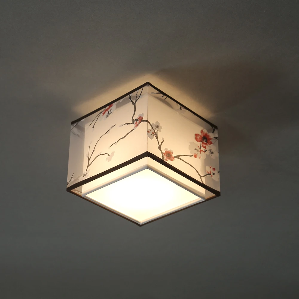 $122.02 Chinese Traditional Style Ceiling Lamp Aisle Bedroom Led Ceiling Lights Fabric Lampshade Home Decor Living Room Light Fixtures