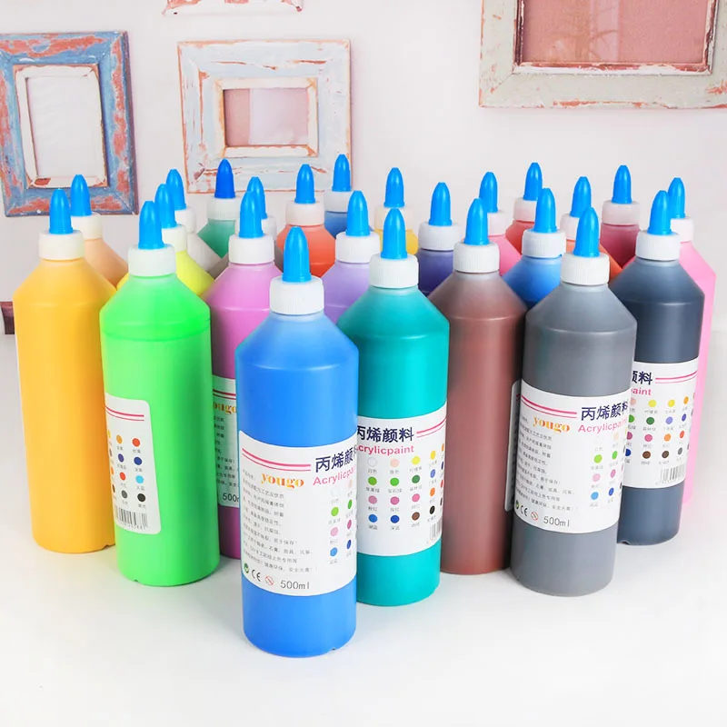 Акриловая краска 500 мл в бутылке/Набор для рисования/керамический пластырь