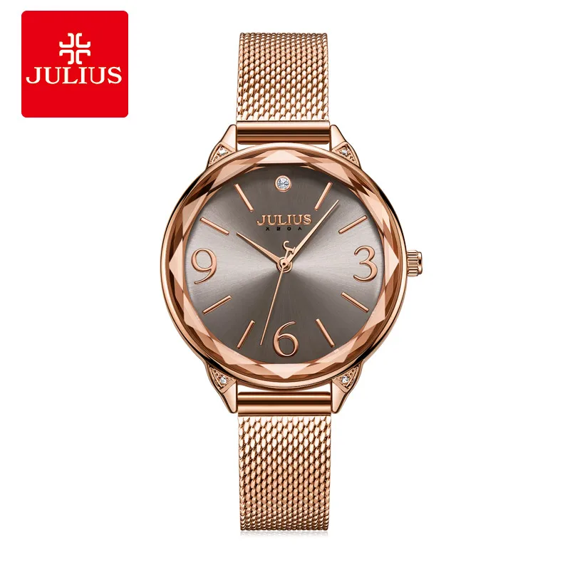 Часы Julius со сверкающим стеклом женские тонкие ювелирные изделия красивые часы