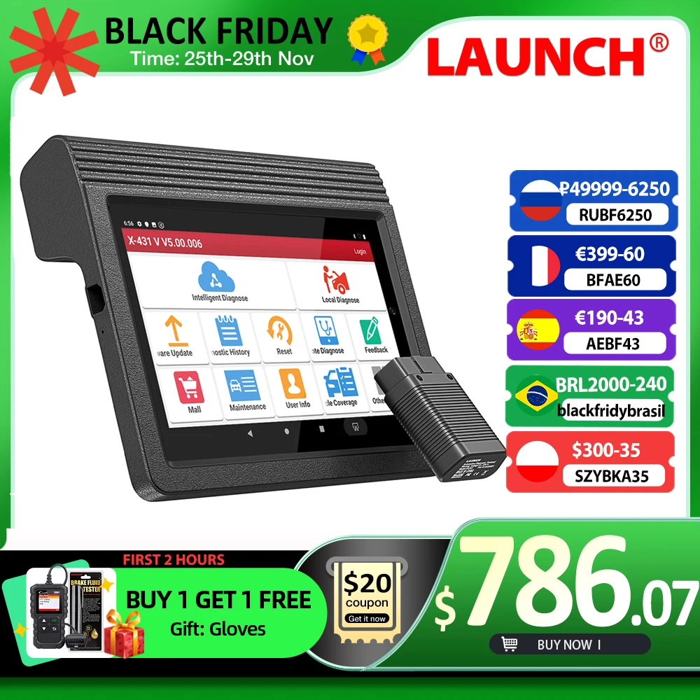 Диагностический сканер LAUNCH X431 V PRO 2021 автомобильный считыватель кодов OBD2