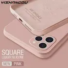 Роскошный оригинальный квадратный жидкий силиконовый чехол для телефона iPhone 13 12 11 Pro Max XS X XR 7 8 Plus SE 2 12 13 Mini, тонкий мягкий чехол