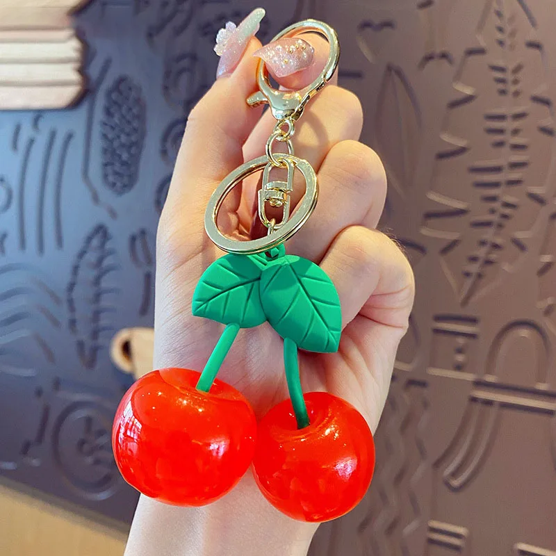 Мультяшный брелок-вишня креативный фрукт милый брелок для ключей девочек
