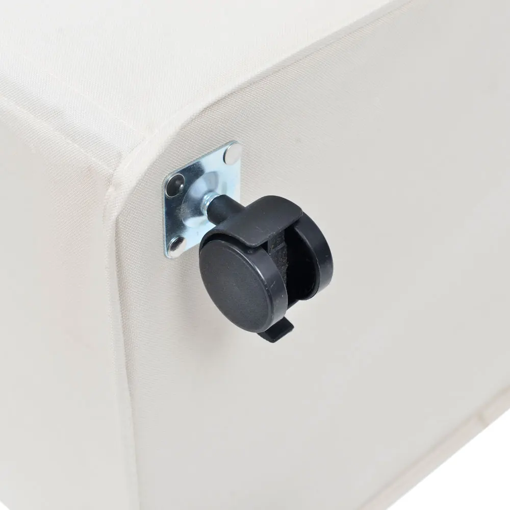 

Iron Wire Frame Folding Storage Laundry Basket with Cover & Wheel White