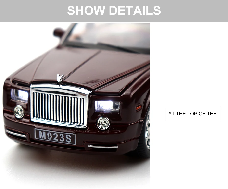 Модель 1/24 года. Модель Rolls-Royce из красного металла. Модель высокого масштаба. Модель для моделирования автомобиля. Игрушечный подарок из сплава