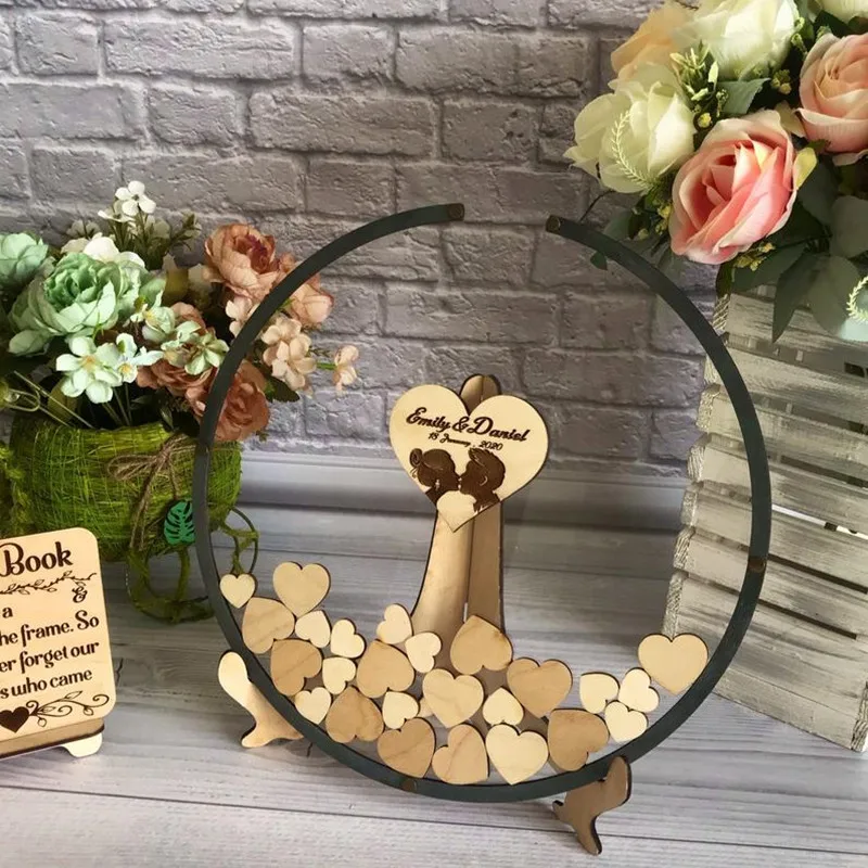 Прозрачная круглая акриловая Гостевая книга на заказ индивидуальная Свадебная