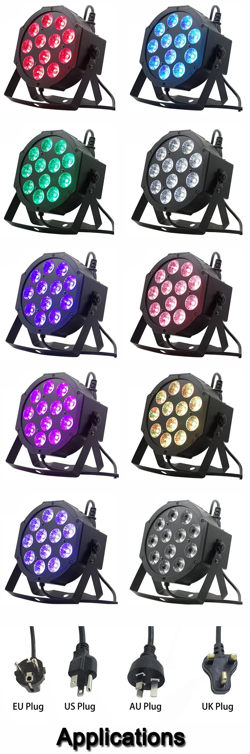 4 шт./лот 12 Вт светодиодные лампы 12x12 Вт led Par огни RGBW 4в1 плоский par led dmx512 Дискотека освещение Профессиональный Сценический dj оборудование