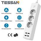 Удлинитель TESSAN с 4 USB-портами для зарядки, 3 розетки переменного тока и длиной 1,5 м5 футов