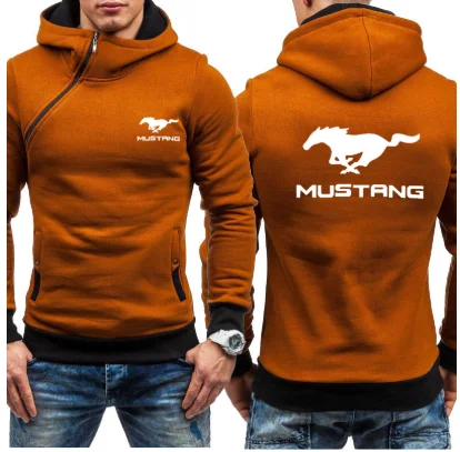 

NEW Men Mustang Car Logo Sweatshirt Fashion Hoody Spring Autumn Fleece Cotton Zipper Jacket Hiphop Harajuku Male Clothing