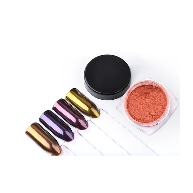 2 г/кор. блеск для ногтей розовое золото фиолетовый зеркальный хромированный