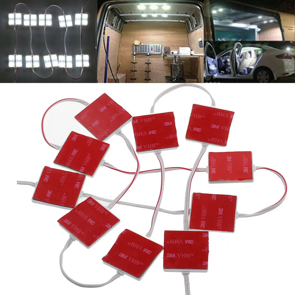 

40 Led White Car Interior Reading Lights Waterproof LED Modules For LWB Van Trailer Boats