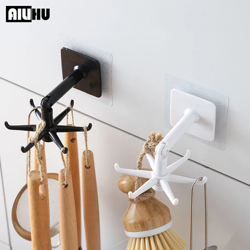 

Кухонные принадлежности крюк Настенный Липкий крючок кухонная посуда шпатель ложка нож для хранения вращающийся крючок кухонная стойка дл...